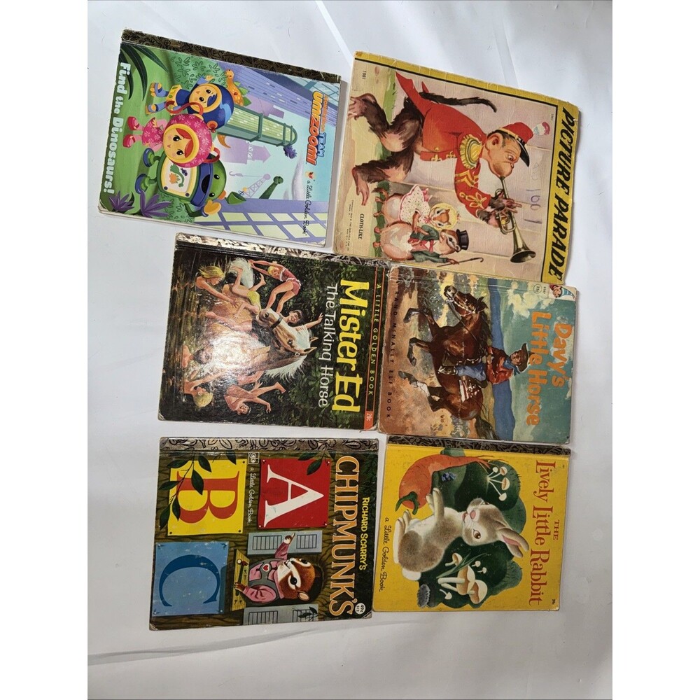 Vtg Little Golden Books Rabbit -elf Book -Richard Scary-Picture Parade Cloth
